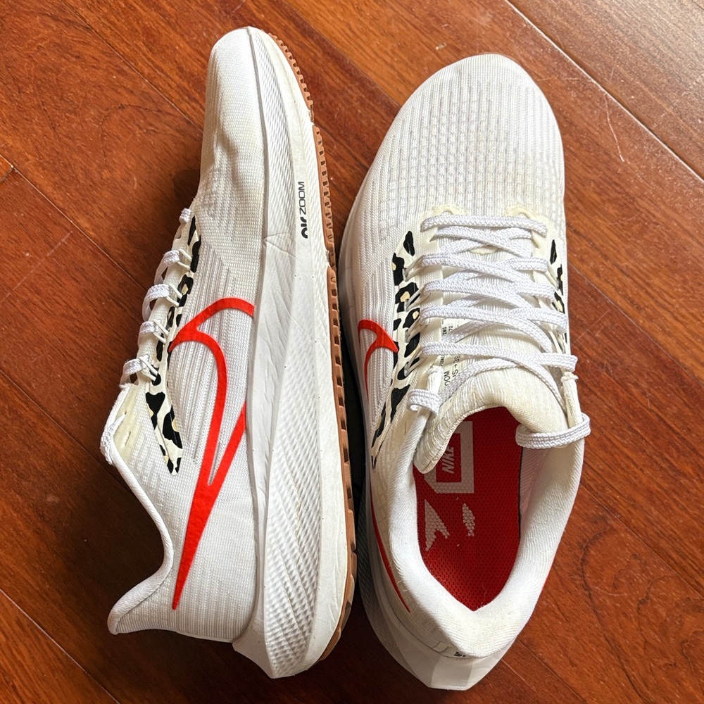 Nike White and Orange Running Shoes